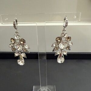Elegant Silver Crystal Drop Earrings